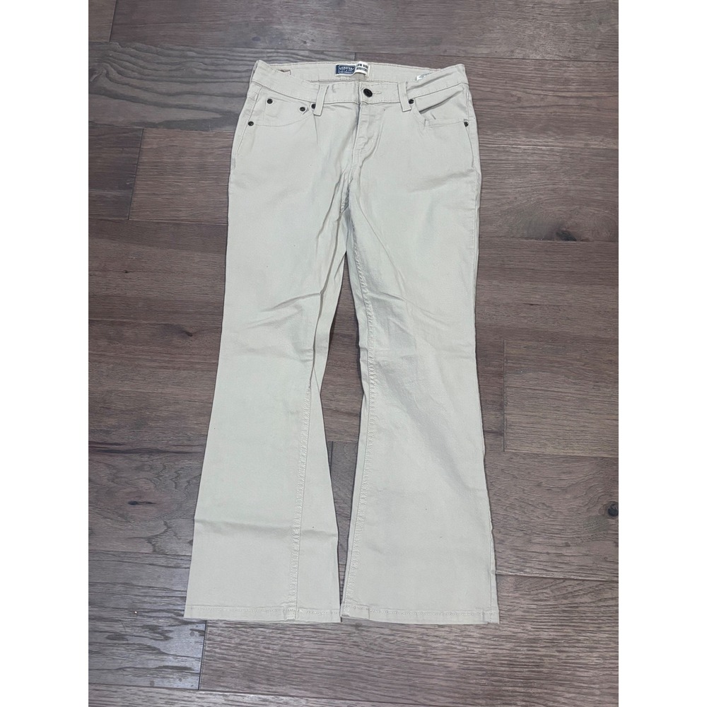 Signature by Levi Strauss & Co Low Rise Bootcut Khaki Pants Tan Misses 6 Short